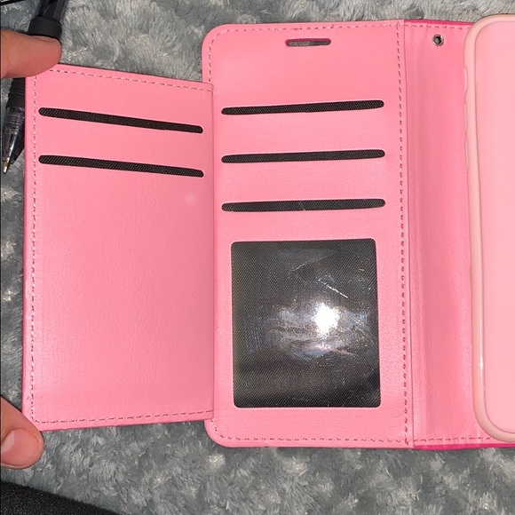 Pink Card holder / iPhone XS case - Picture 3 of 6